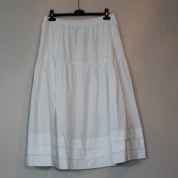 Little Moon Aritzia  Stefan Poplin Skirt white cotton maxi size  Large - Picture 3 of 7